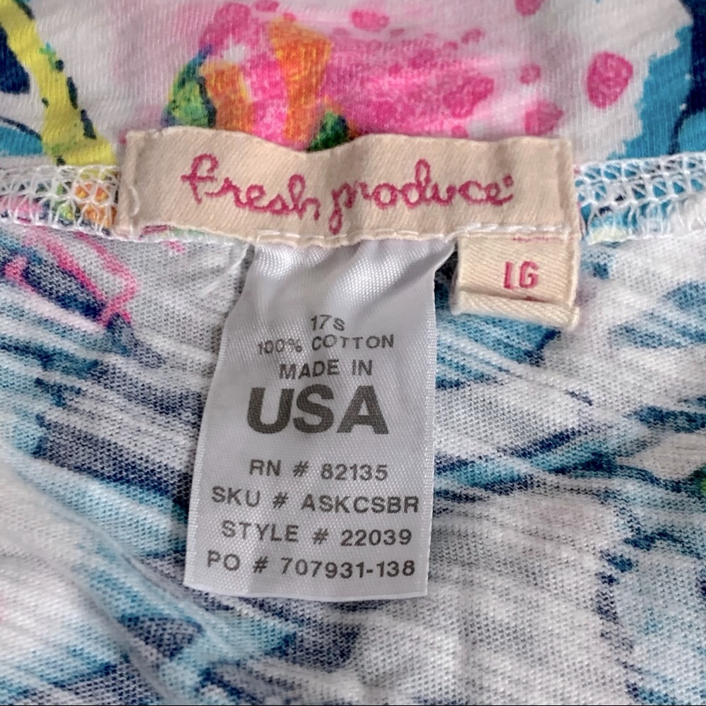 fresh produce Floral Mini Skirt in White with Blue, Pink & Yellow Print - Picture 7 of 8